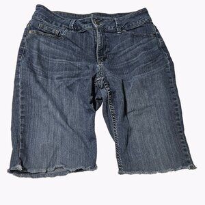 Lee Riders Curvy Fit Skinny Cut Off Jean Shorts Womens Size 29 Waist Denim